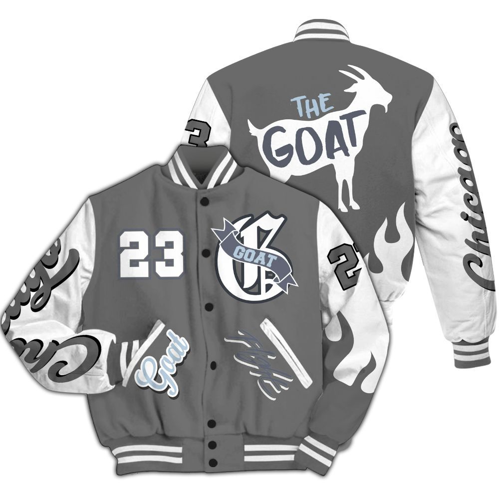 Varsity Jacket To Match Cool Grey 6s - The G.O.A.T Flight Streetwear All Over Print