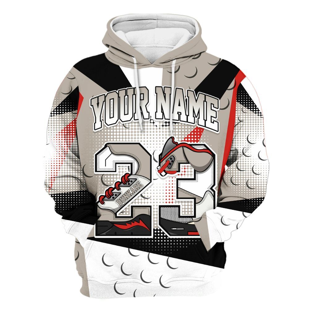 Hoodie To Match Low OG Phantom 1s - Poly Custom Name Number 23 5s All Over Print