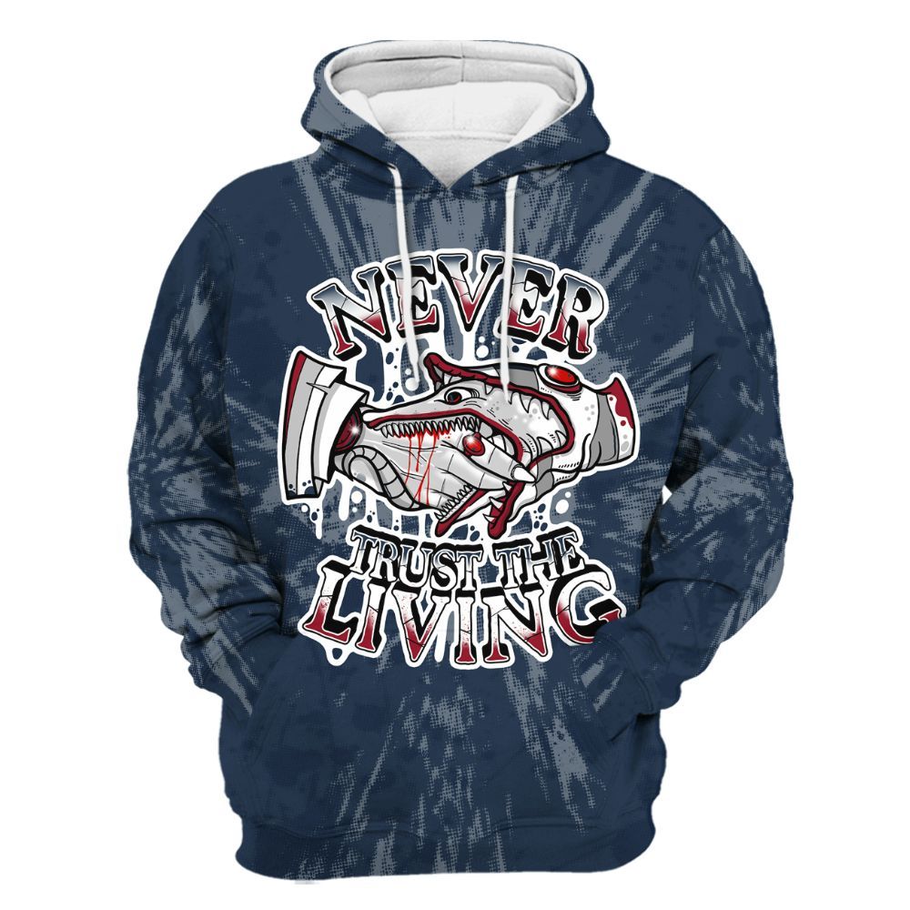 Hoodie To Match White Midnight Navy 6s - Never Trusting Living Graphic Halloween All Over Print