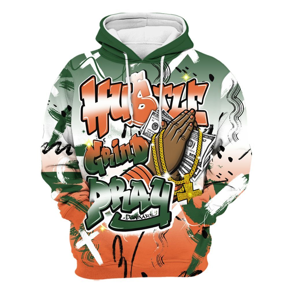 Hoodie To Match Low Miami 5s - Money Hustle Grind Pray All Over Print