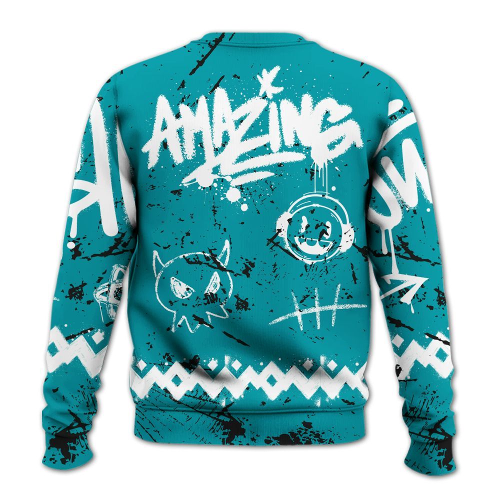 Sweatshirt To Match Air Griffey Max Aquamarine 1s - Friday Sneaker Crayon All Over Print