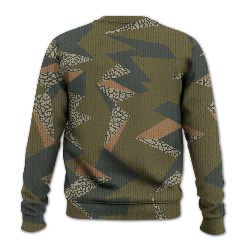 Sweater To Match Retro Family Affair 3s - Geometric Camouflage Pattern Graphic
