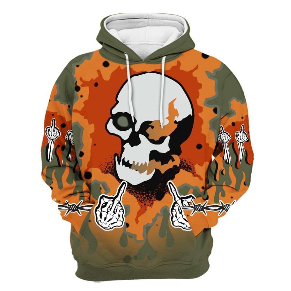 Hoodie To Match Olive 5s - F Around Find Out Graphic Trapped All Over Print