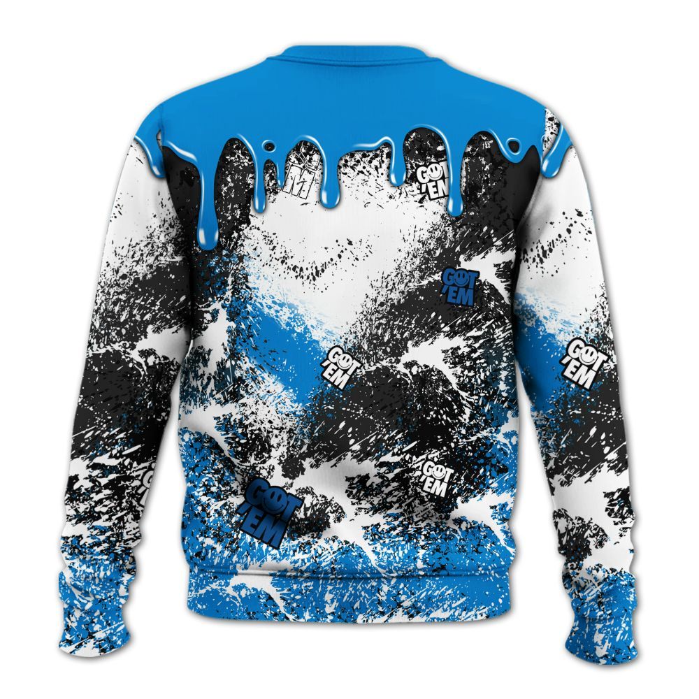 Sweatshirt To Match High OG FragmentxULA White Black 1s - Dripping 23 Drip All Over Print