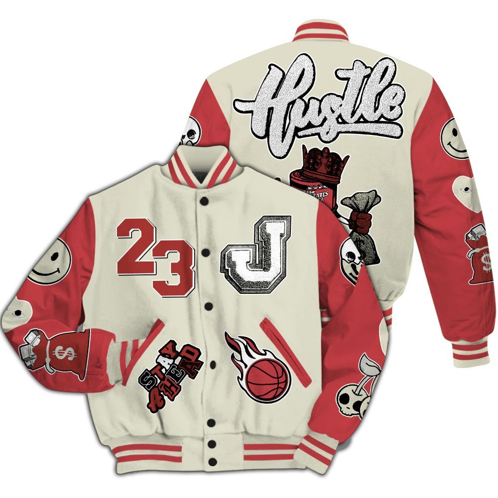 Varsity Jacket To Match Valentine's Day 2026 4s - Hustles Money Number 23 All Over Print
