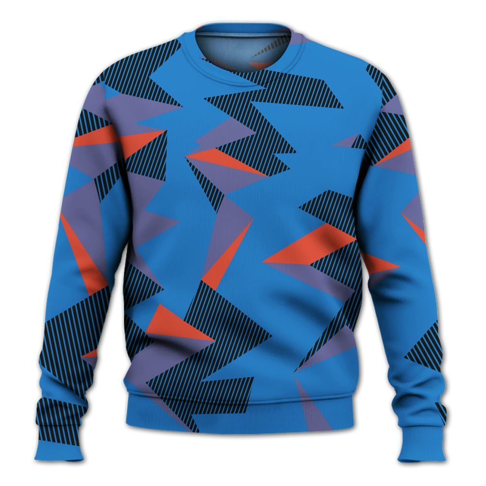 Sweatshirt To Match Hi-Res Blue 700s - Geometric Camouflage Pattern All Over Print