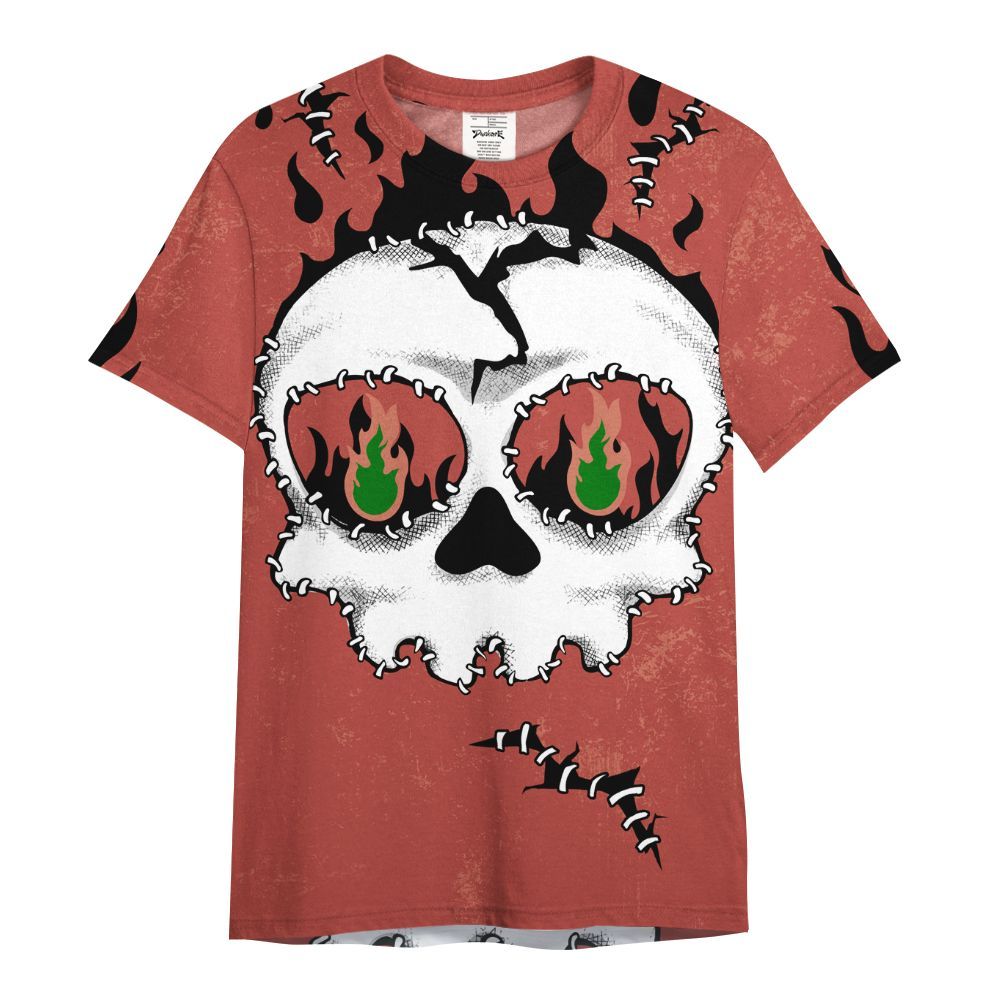 Shirt To Match Dune Red 13s - Cracked Skull Stitches All Over Print