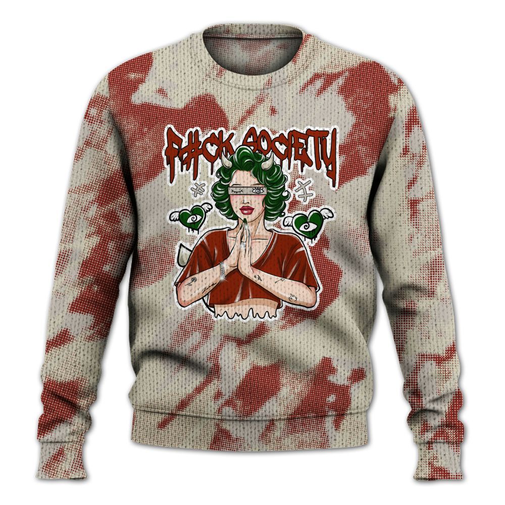 Knitted Sweater To Match El Grito 5s - F#ck Xociety Halftone