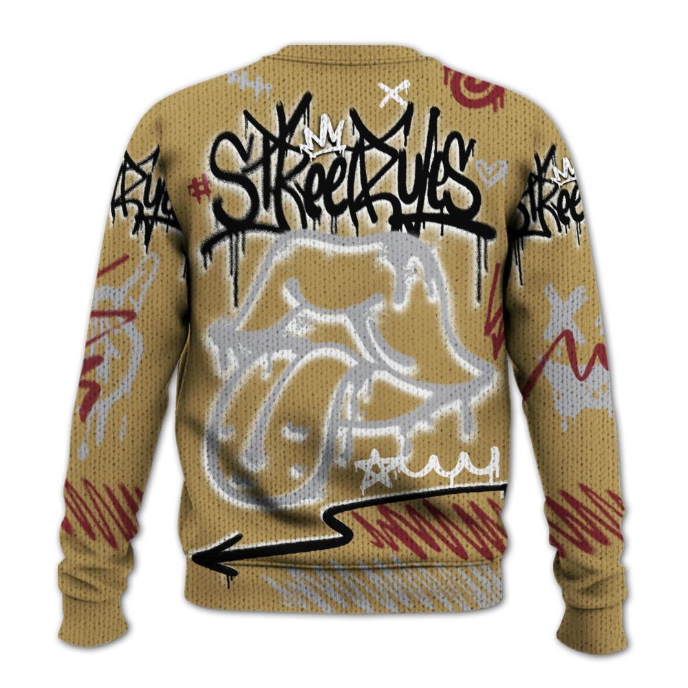 Knitted Sweater To Match Kobe 4 Gold Medal - Break Rules Streetwear