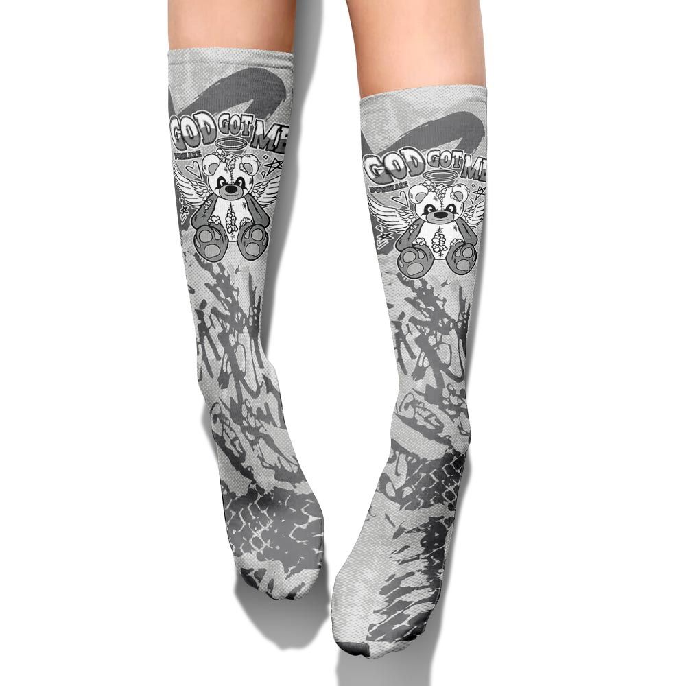 Sock To Match Retro Wet Cement 4s - Gods Guides Me Bear Heart Grunge