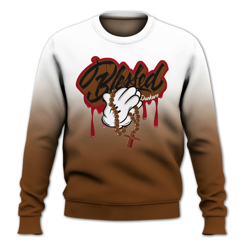 Sweatshirt To Match Archaeo Brown 5s - God Blessed Drip All Over Print
