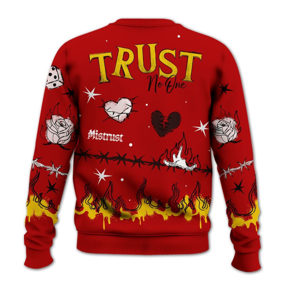 Sweatshirt To Match Low Lucky Cat 1s - Trust No One Snake-Bite Doodle Crayon All Over Print