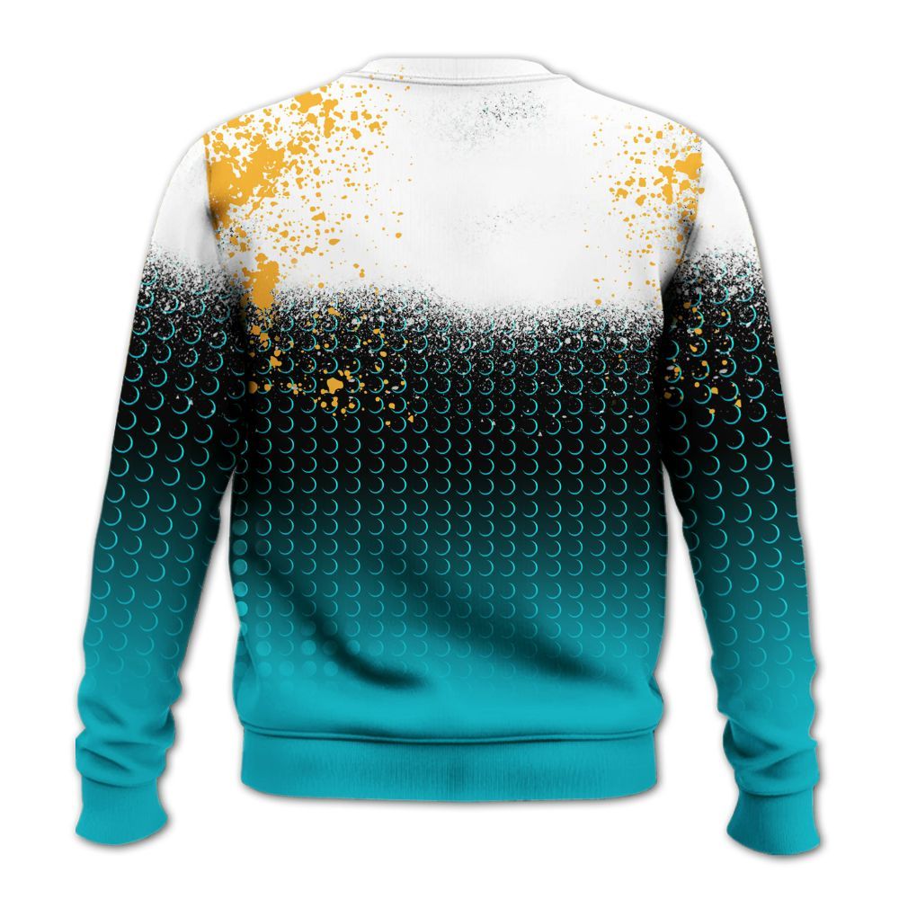 Sweatshirt To Match Retro Aqua 5s - Halftone Time Is Money All Over Print