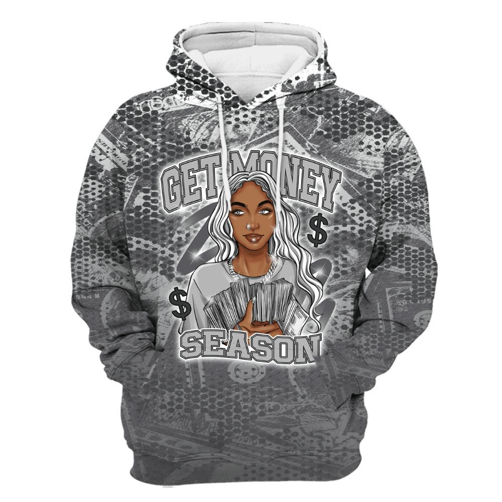 Hoodie To Match White Thunder 4s - Get Moneys Season Banknote All Over Print