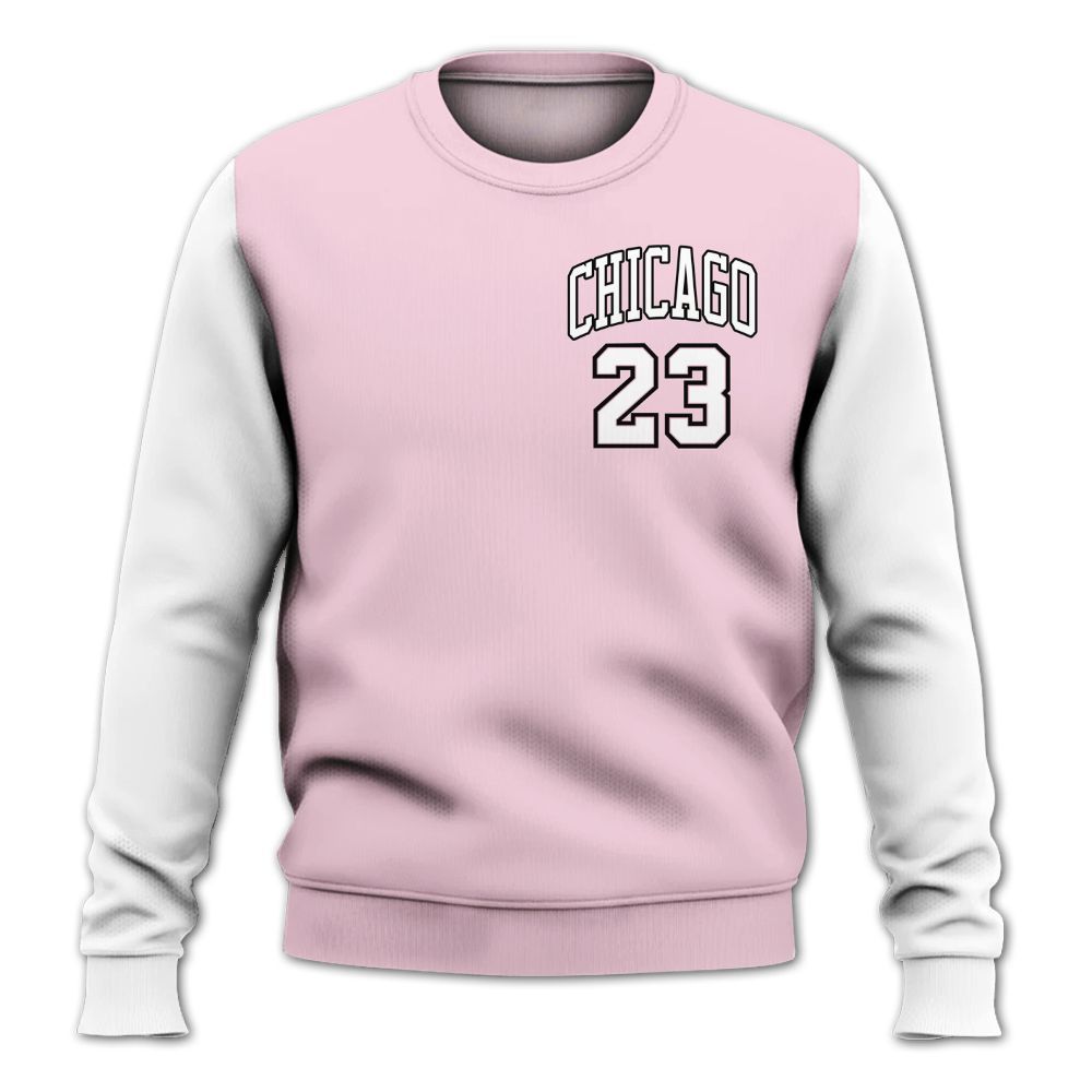 Sweatshirt To Match Orchid 4s - Custom Name Chicago 23 All Over Print