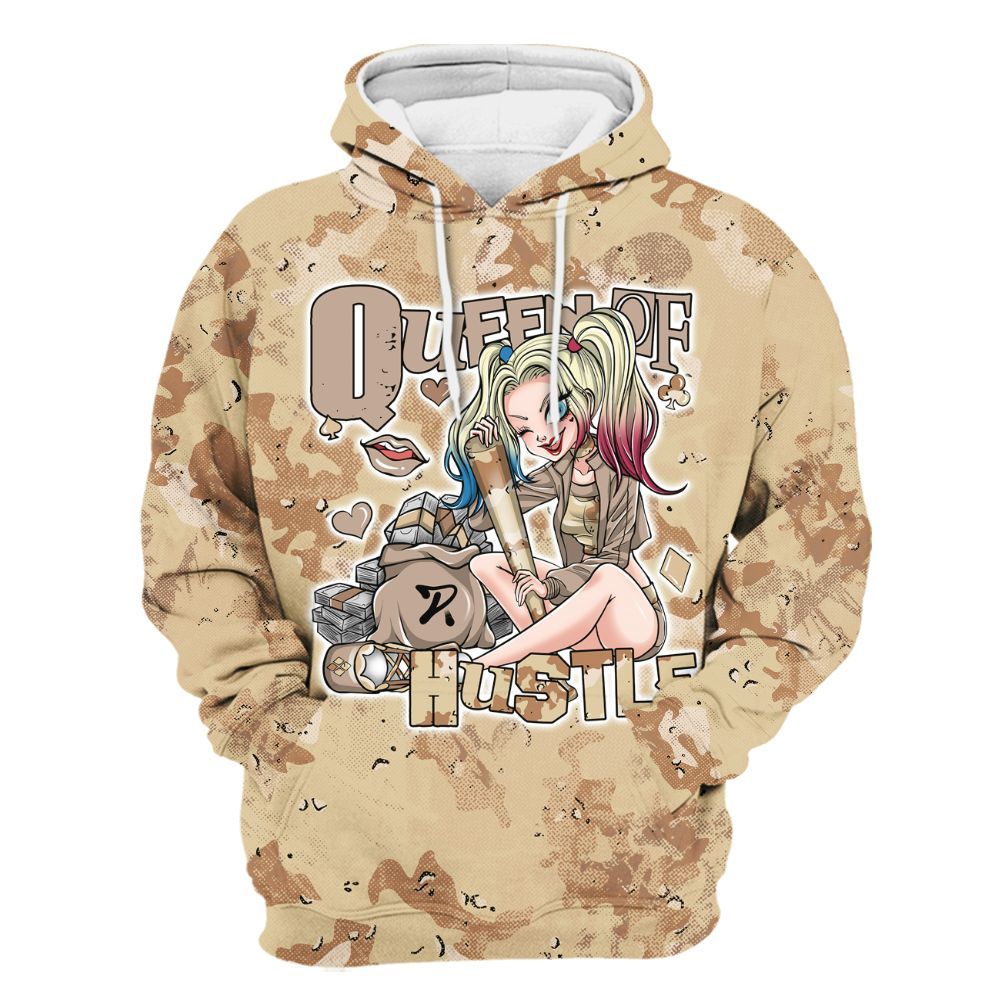 Hoodie To Match Desert Camo 3s - Hustles Quiinn Heart Grunge All Over Print