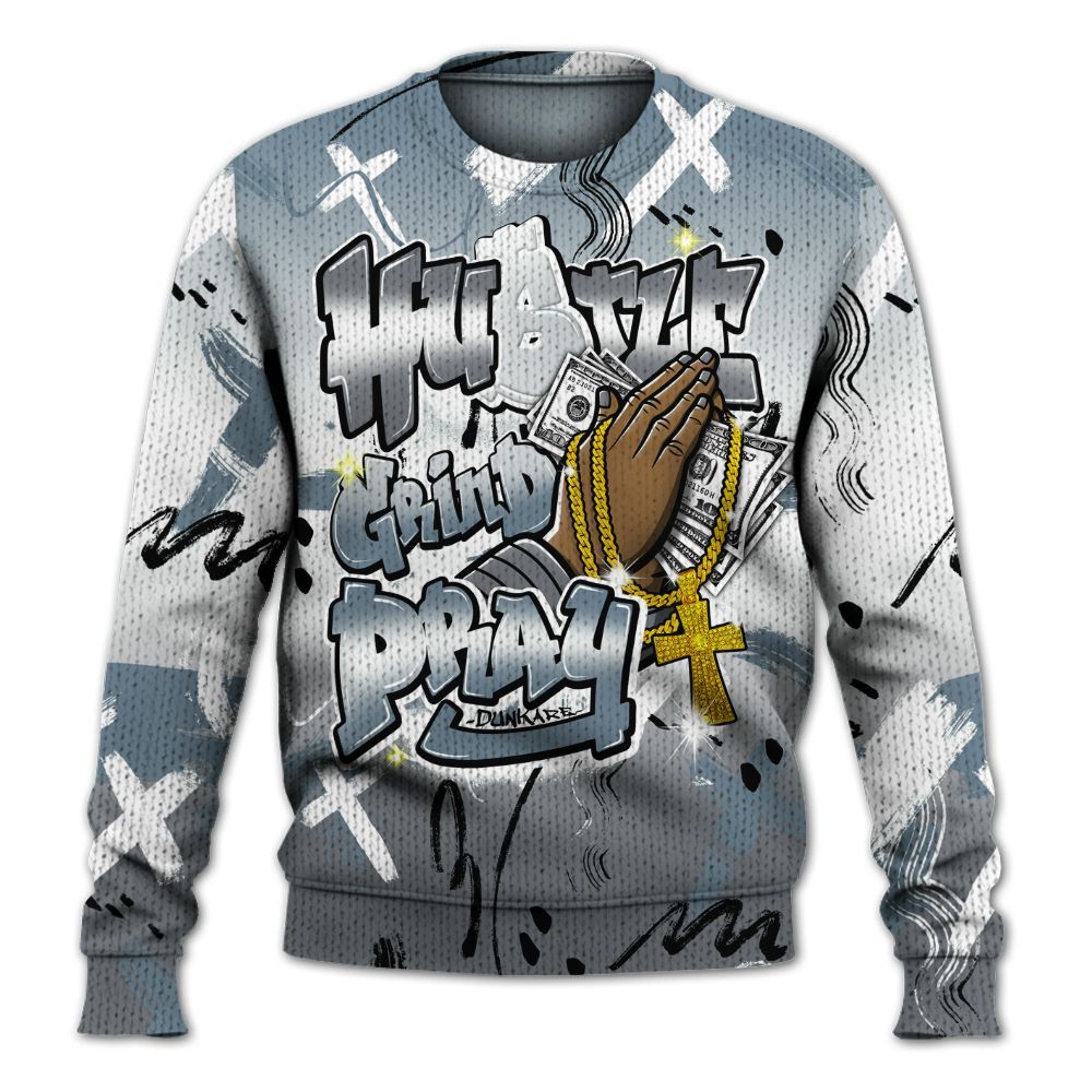Knitted Sweater To Match Air Max DN Silver Bullet - Money Hustle Grind Pray
