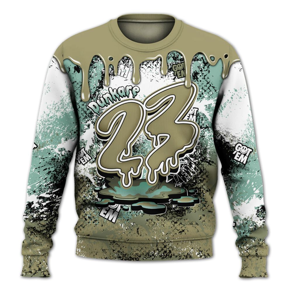 Sweatshirt To Match Dunk Low Suede Olive Aura - Dripping 23 Drip All Over Print