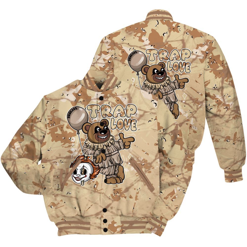 Varsity Jacket To Match Desert Camo 3s Shirt - Trap Loves Bear Profound All Over Print