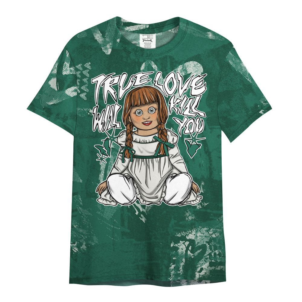 Shirt To Match Oxidized Green 4s - Genuine Loves Bear Heart Grunge All Over Print