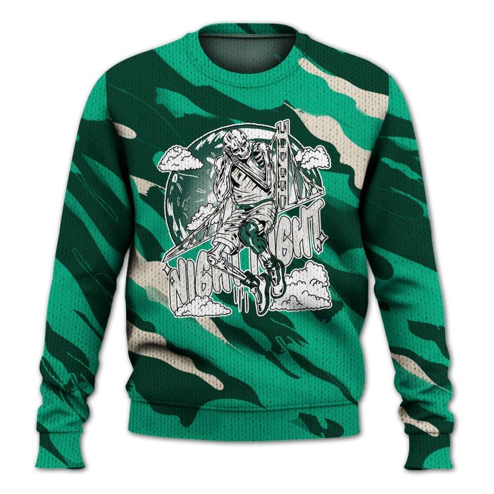 Knitted Sweater To Match Oxidized Green 4s - Seeya Skeleton Colored