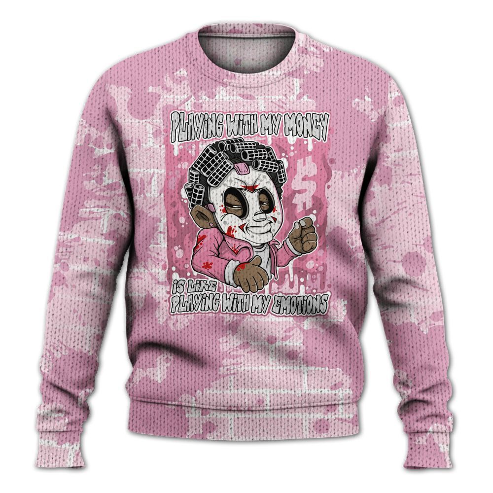 Knitted Sweater To Match Orchid 4s - Playing With My Money Graphic Halloween