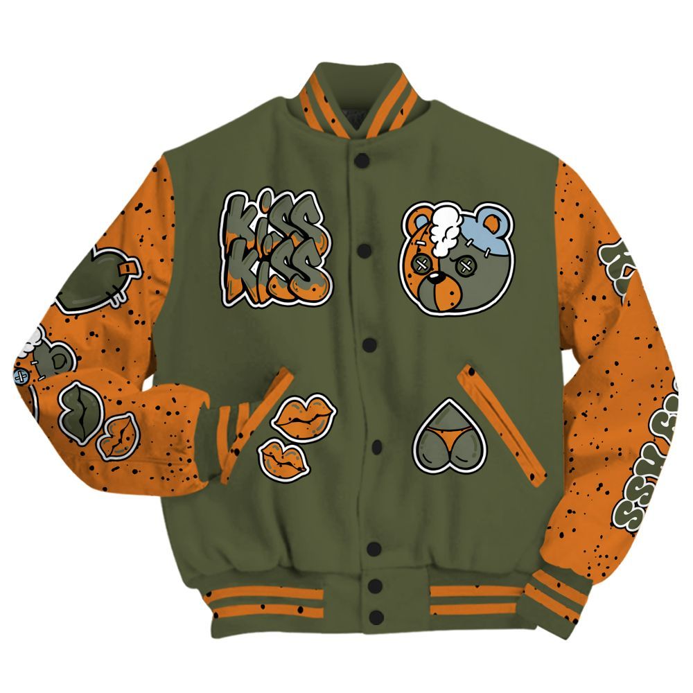 Varsity Jacket To Match Olive 5s - Kiss My Hugz All Over Print