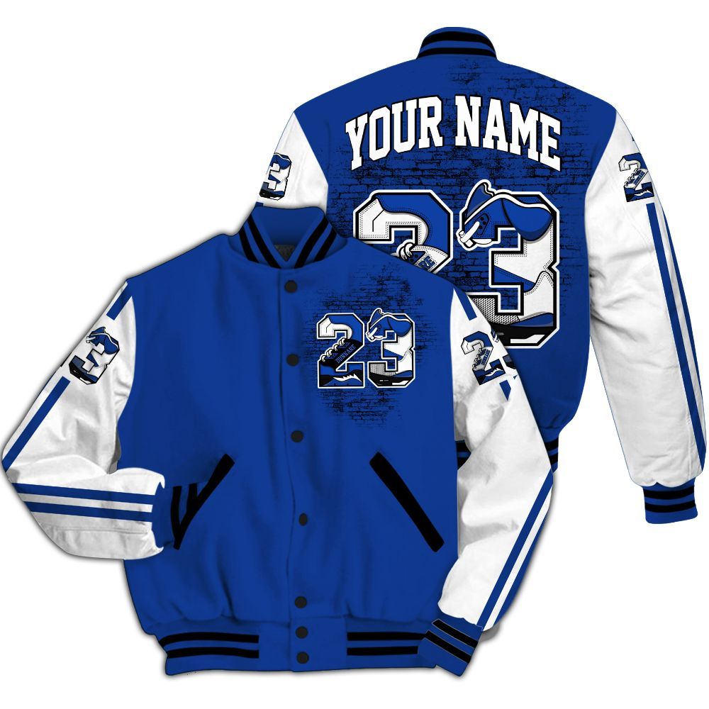 Varsity Jacket To Match Air Foamposite One Royal - Custom Name Number 23 5s All Over Print