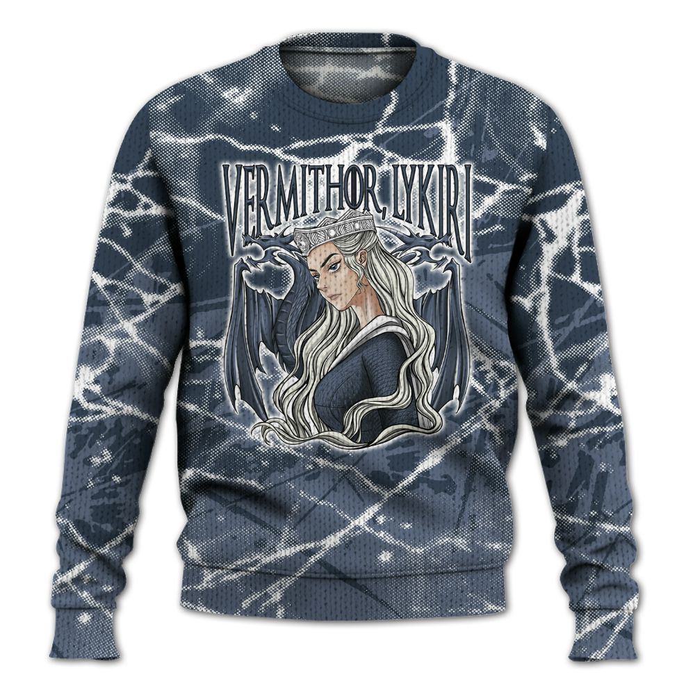 Knitted Sweater To Match Low Diffused Blue 11s - Dragon's Mom! Profound