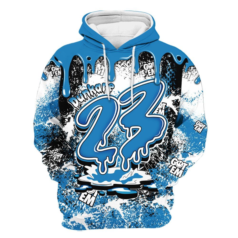 Hoodie To Match Retro University Blue 9s - Dripping 23 Drip All Over Print