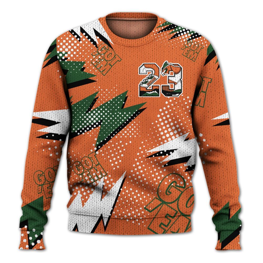 Knitted Sweater To Match Low Miami 5s - Custom Name Number 23 5s