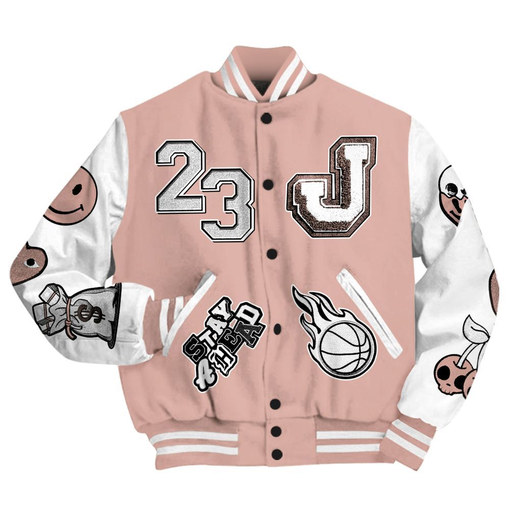 Varsity Jacket To Match Dunk Low Pink Velvet - Hustles Money Number 23 All Over Print