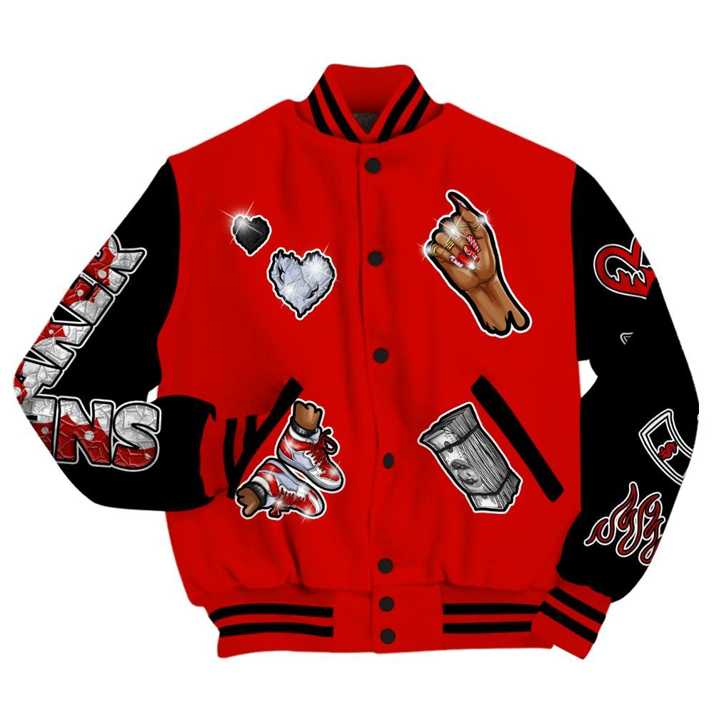 Varsity Jacket To Match Fire Red 6s - Sneakerz Girlz All Over Print