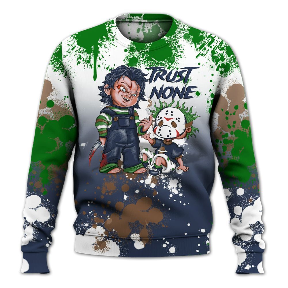 Sweatshirt To Match Midnight Navy 13s - Trust No One Scary All Over Print