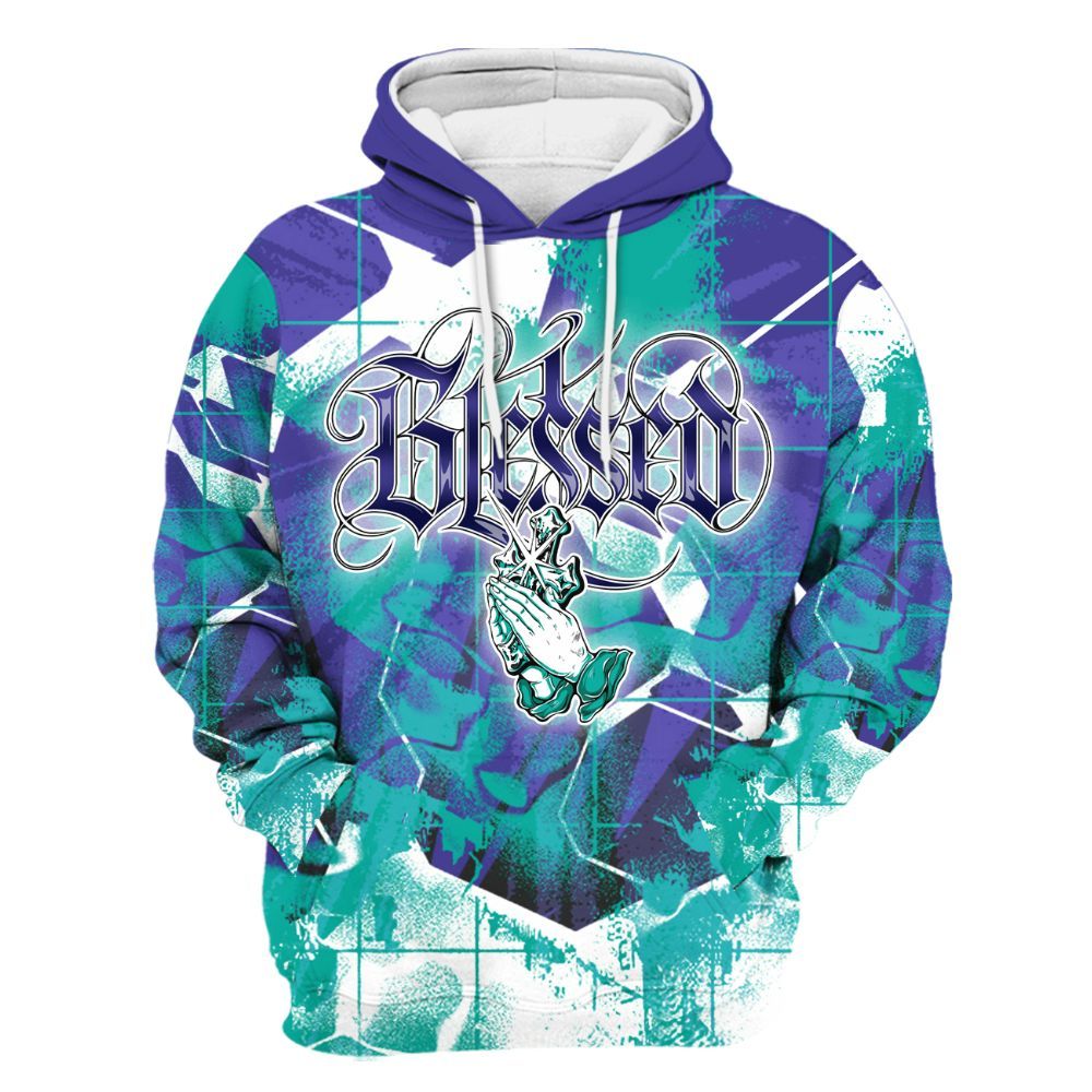Hoodie To Match Retro Grape 5s - God Blessed All Over Print