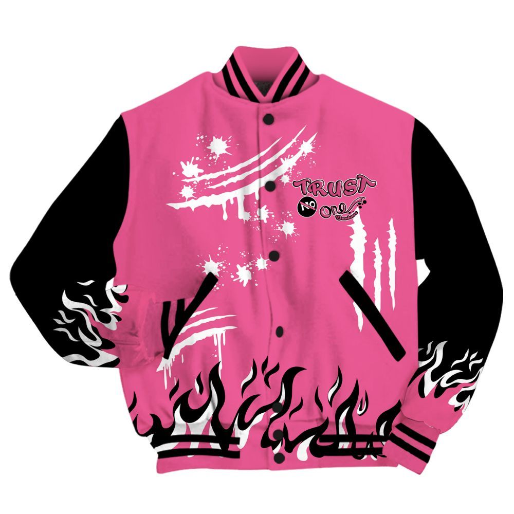 Varsity Jacket To Match Air Max SNDR Hyper Pink - Graphic Trust No One All Over Print