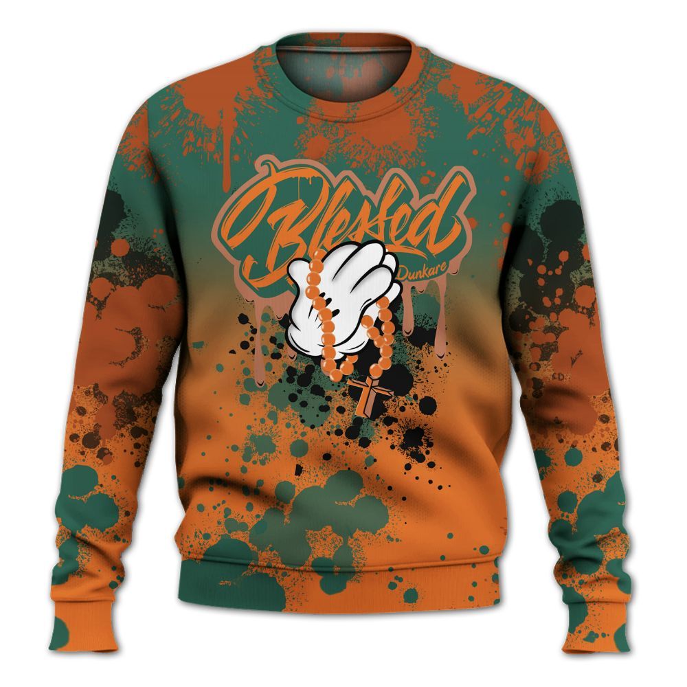 Sweatshirt To Match Dunk Low Ceramic - God Blessed Ink Drip All Over Print