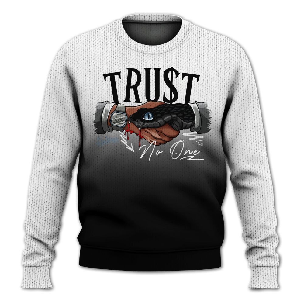 Knitted Sweater To Match Black Chrome 6s - Snake Trust No One Drip