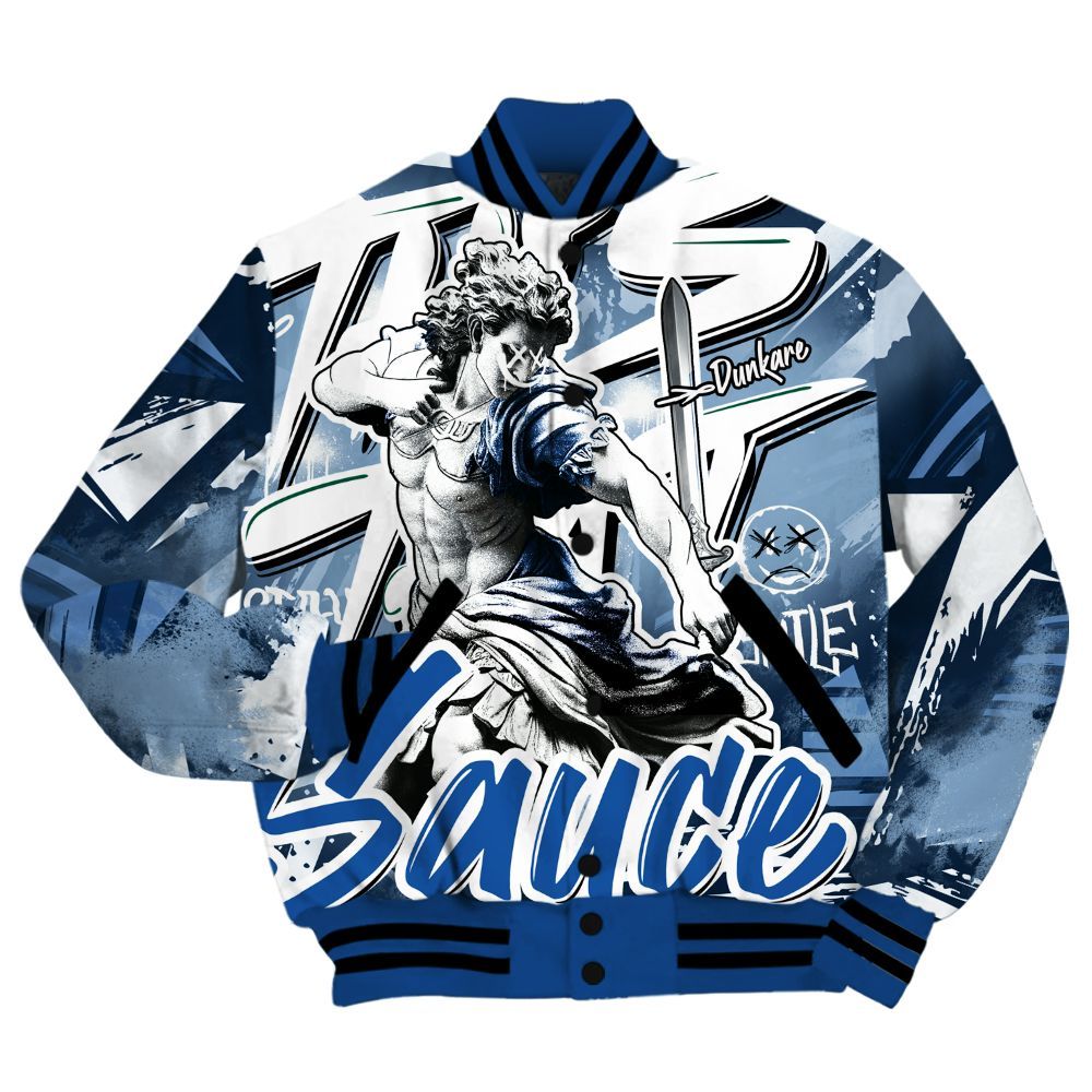 Varsity Jacket To Match Low Space Royal 11s - This That Sauce Retro All Over Print