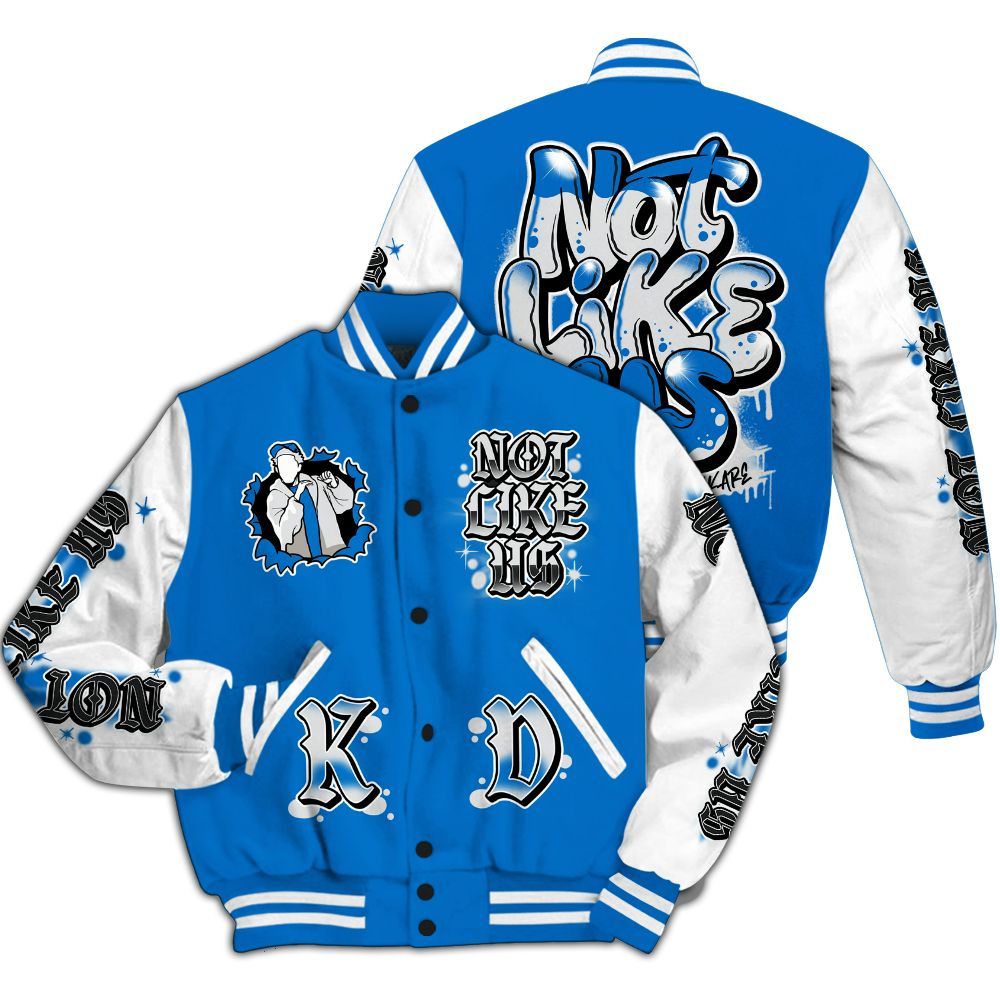 Varsity Jacket To Match Blueberry 12s - None Like Us Graphic All Over Print