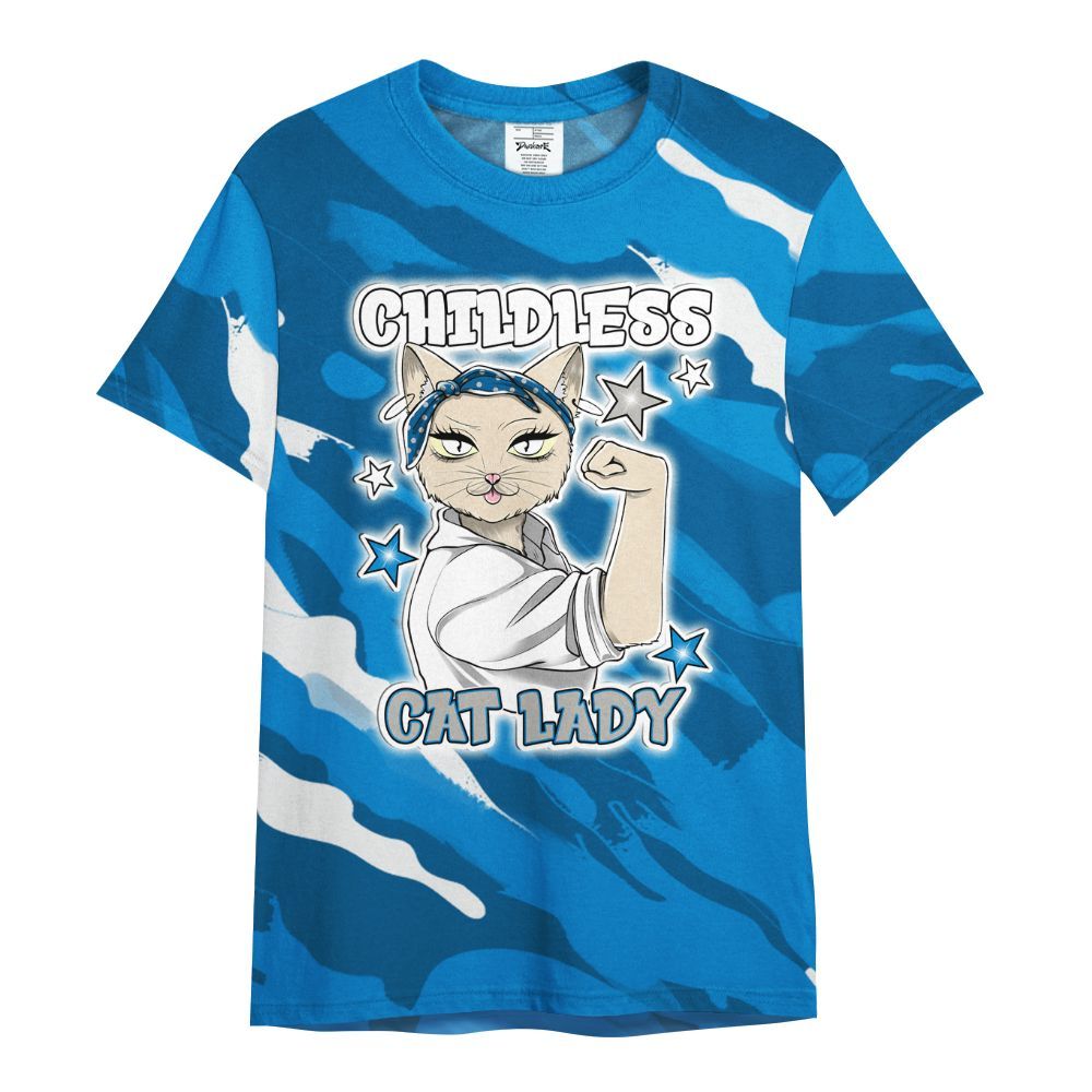 Shirt To Match Military Blue 4s - Childless Kat Lady All Over Print