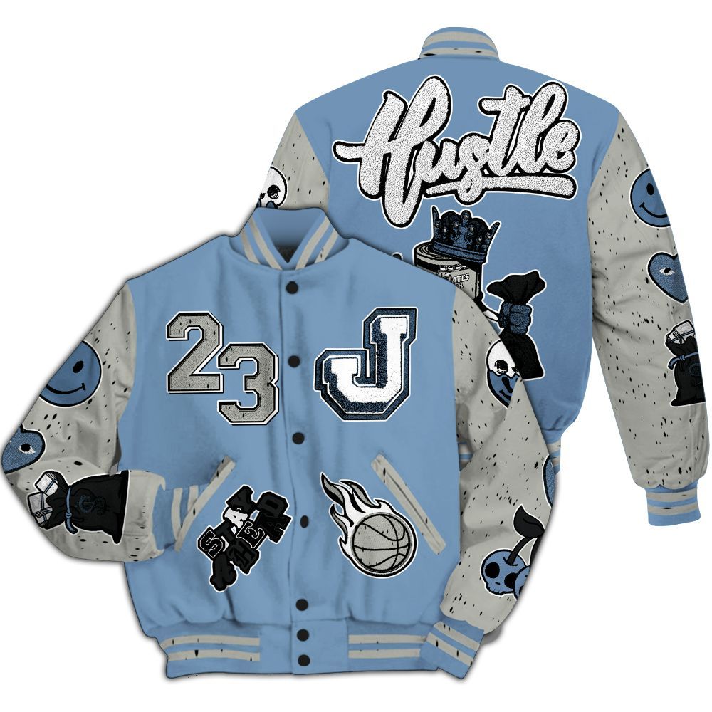 Varsity Jacket To Match University Blue 4s - Hustles Money Number 23 All Over Print