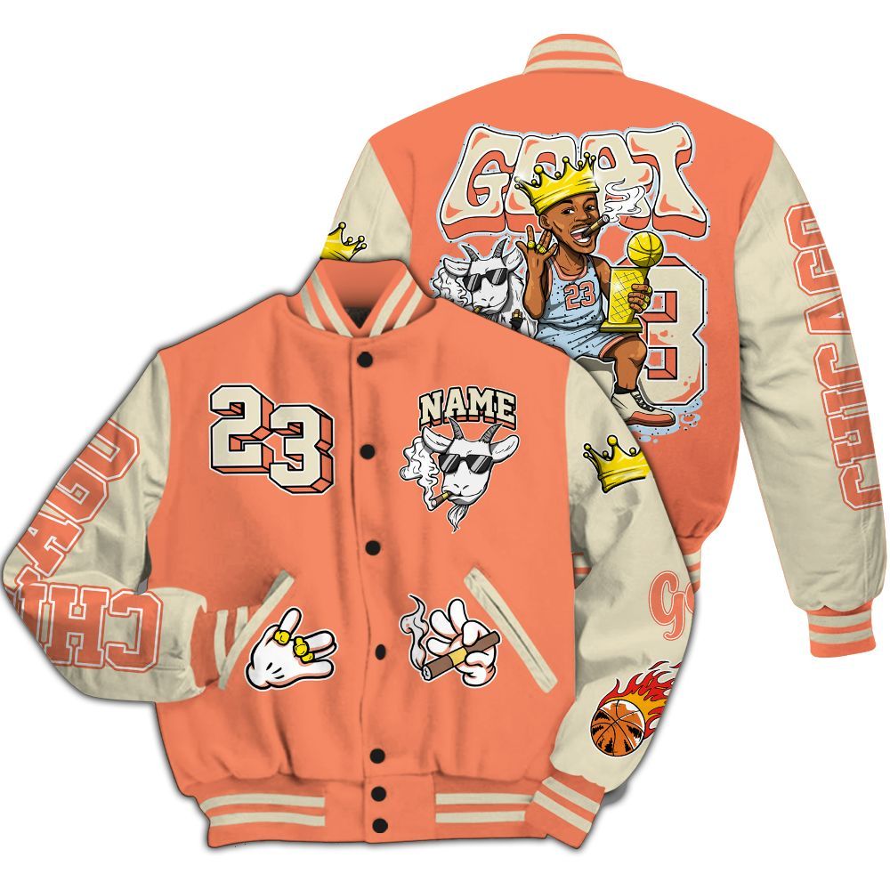 Varsity Jacket To Match DJ Khaled Crimson Bliss 5s - G.O.A.T Number 23 All Over Print