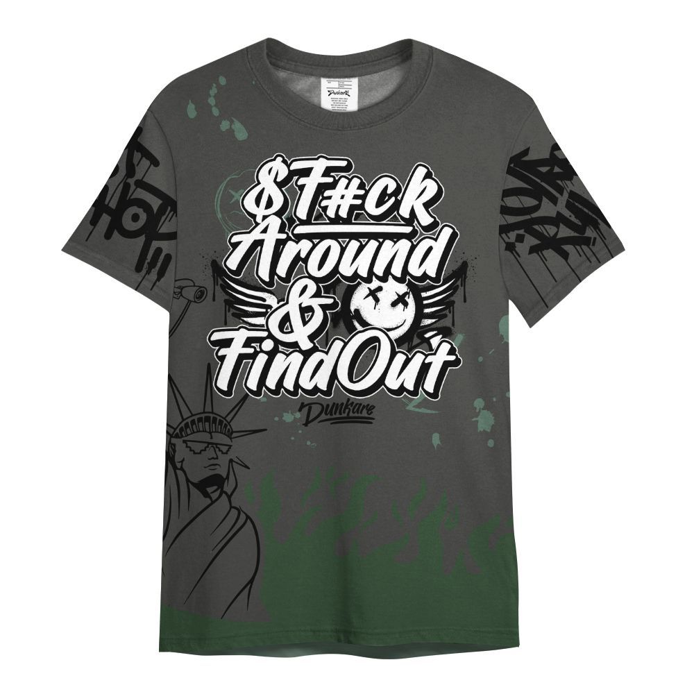Shirt To Match Dunk Low Skateboards Black - Graphic Fck Around Find Out All Over Print