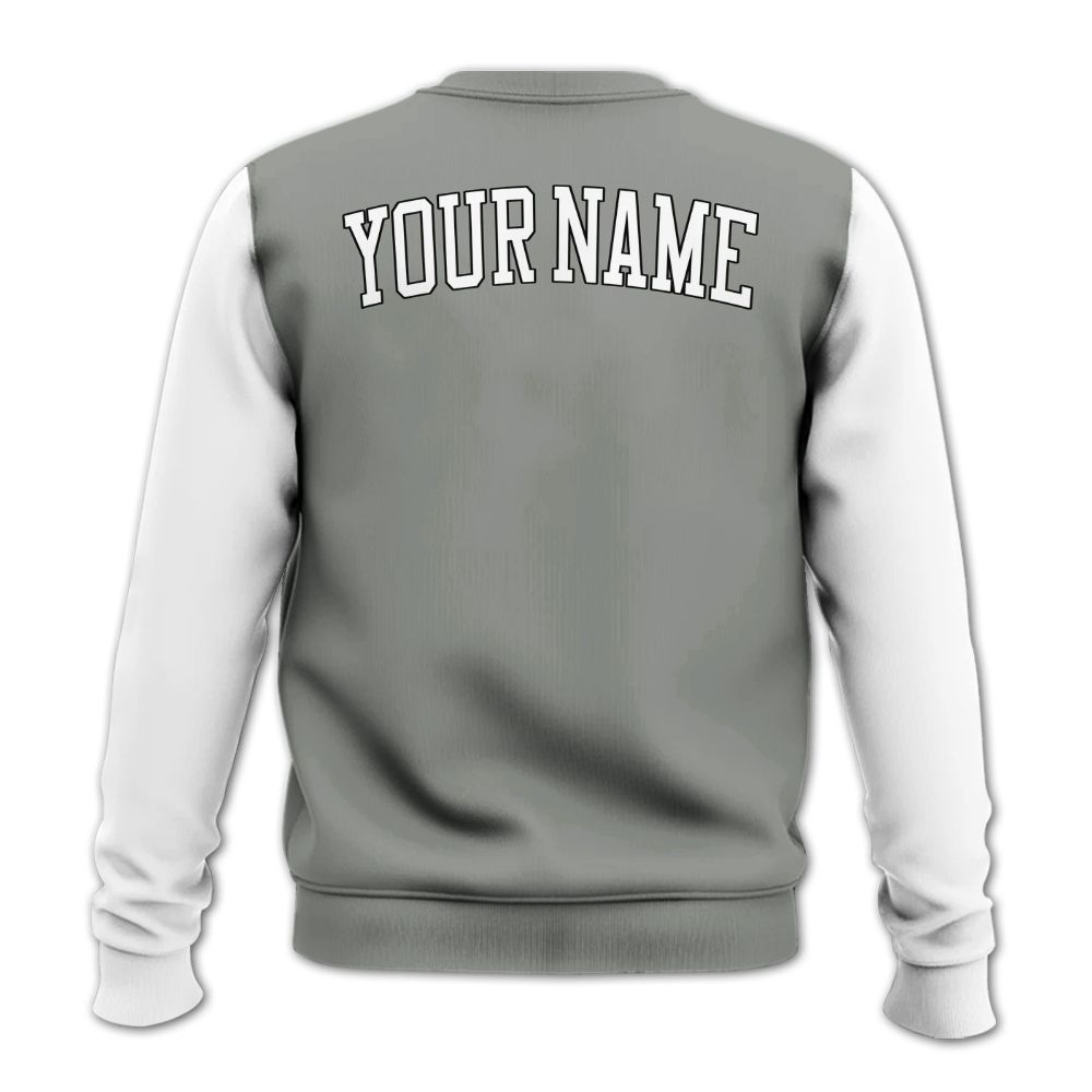 Sweatshirt To Match Paris Cement Grey 4s - Custom Name Rag 2 Riches All Over Print