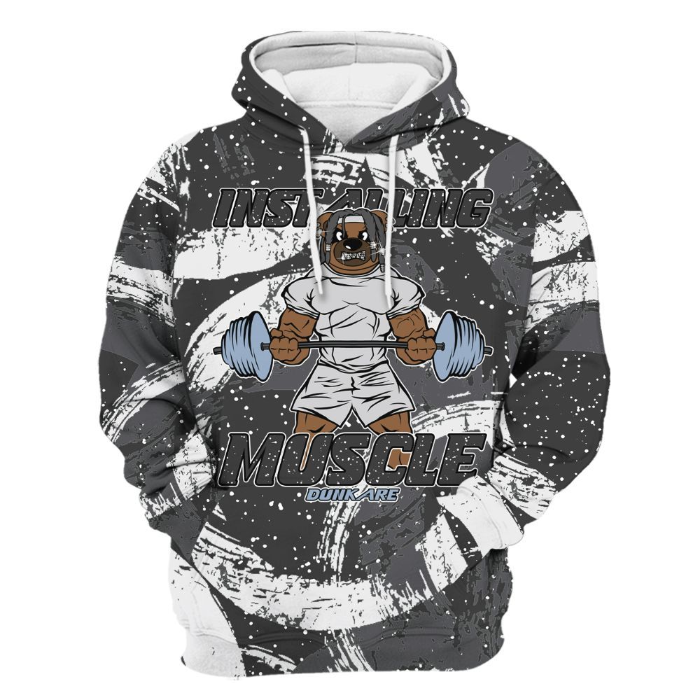 Hoodie To Match Reverse Black White 6s - Installing Muscle Bear Circle Slpash All Over Print