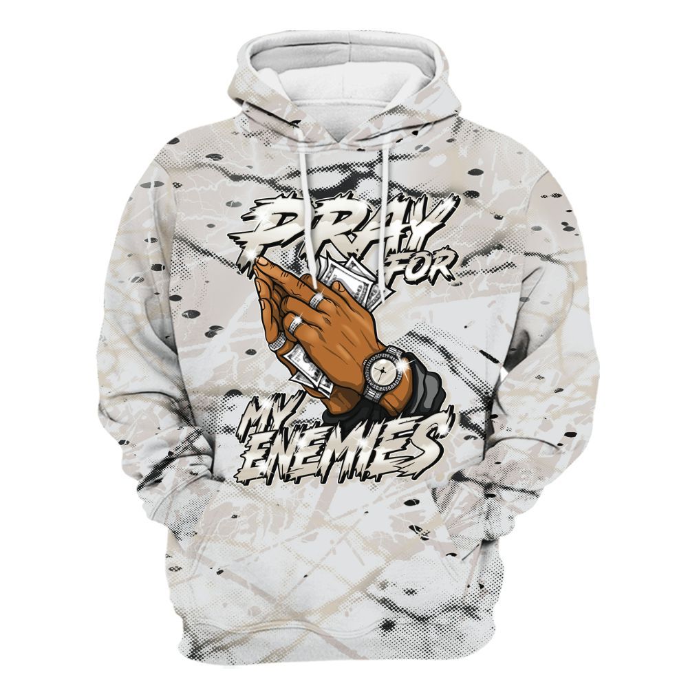 Hoodie To Match Retro Reverse Metallic 5s - Prayed For Enemies Graphic All Over Print