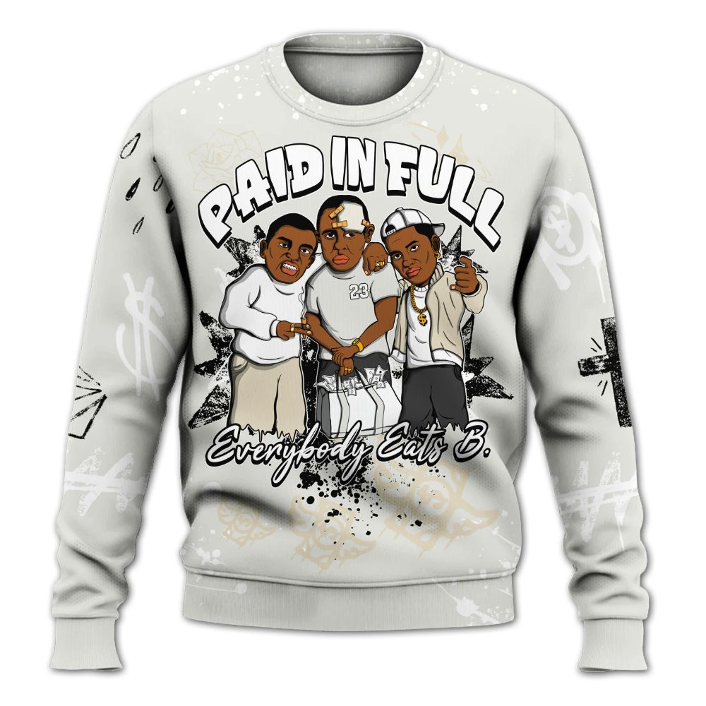 Sweatshirt To Match Grand Finale 11s Shirt, Everybody Paid In Full Crayon All Over Print