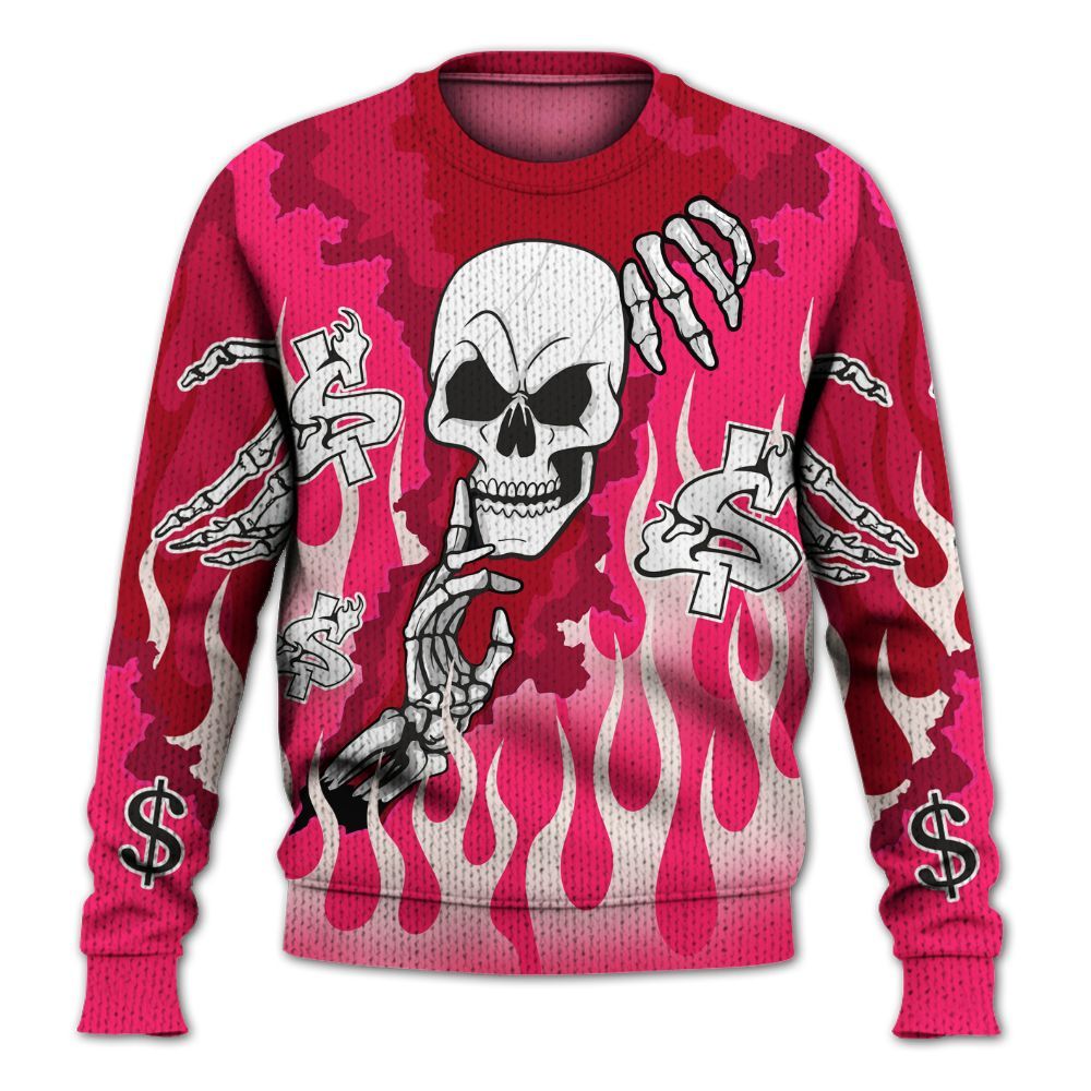 Knitted Sweater To Match A'One Pink Aura - Ones Move In Silence Graphic Trapped