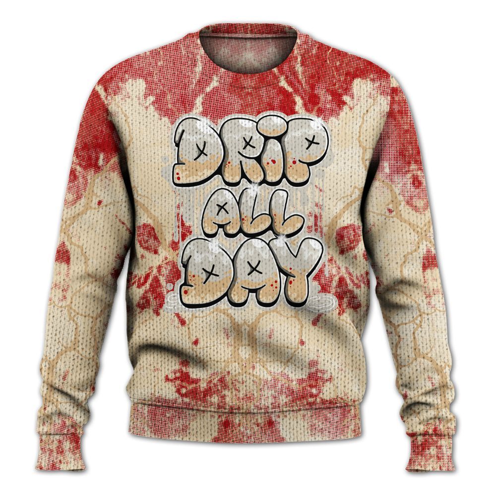 Knitted Sweater To Match Dunk Low Strawberry Waffle - DRIPPIN Days Graphic Halloween
